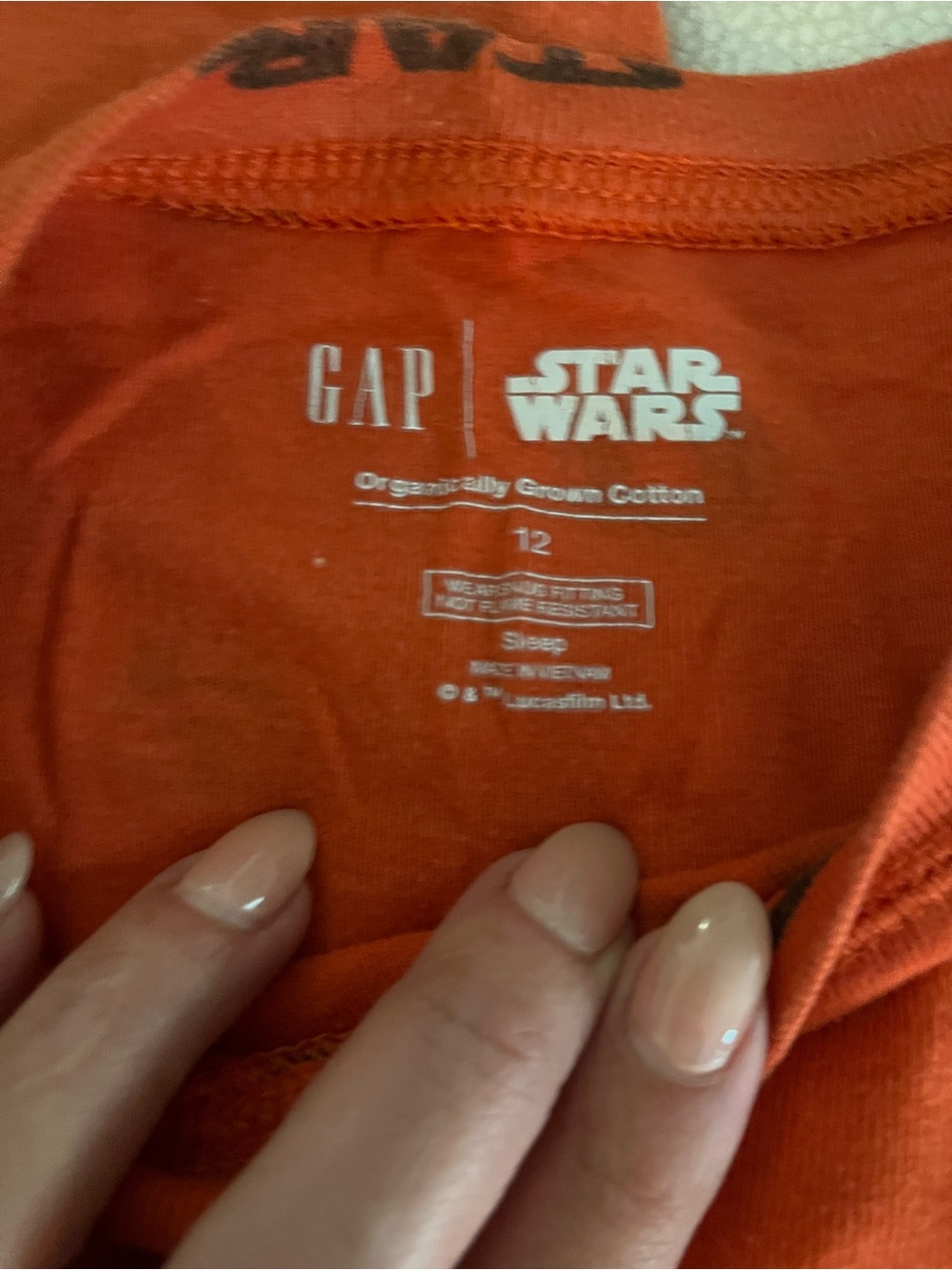 Star Wars Orange/black Long Sleeve Kids Pajama set - Picture 2 of 3